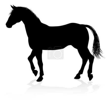 Ilustración de Un caballo de alta calidad muy detallado en silueta - Imagen libre de derechos