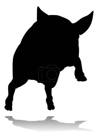 Téléchargez les photos : Une silhouette de porc animal de ferme graphique - en image libre de droit