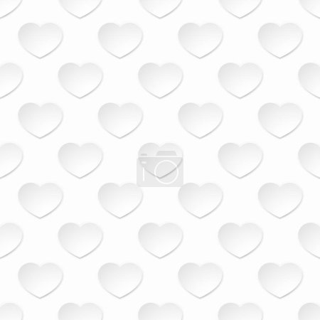 Illustration for A white paper heart pattern seamless valentines day background - Royalty Free Image