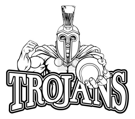 Illustration for A Spartan or Trojan warrior Tennis sports mascot holding a ball - Royalty Free Image