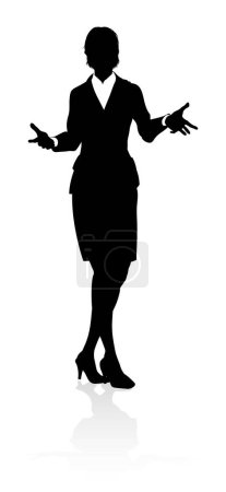 Illustration for A high quality business person silhouette with reflection - Royalty Free Image