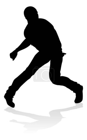 Téléchargez les illustrations : Un danseur de street dance hip hop masculin en silhouette - en licence libre de droit