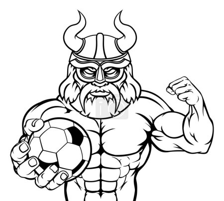Téléchargez les photos : Une mascotte sportive de football de gladiateur guerrier viking - en image libre de droit