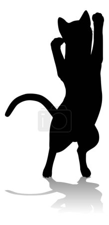 Eine Silhouette Katze Haustier Tier detaillierte Grafik