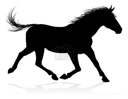 Un cheval de haute qualité très détaillé en silhouette