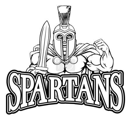 Photo for A Spartan or Trojan warrior cartoon sports mascot - Royalty Free Image