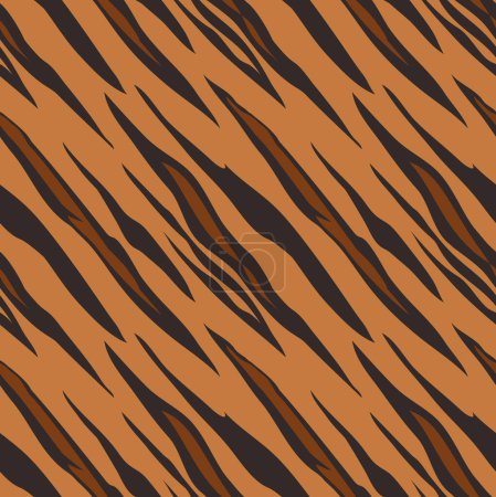 Illustration for A tiger animal print seamless pattern tile background - Royalty Free Image