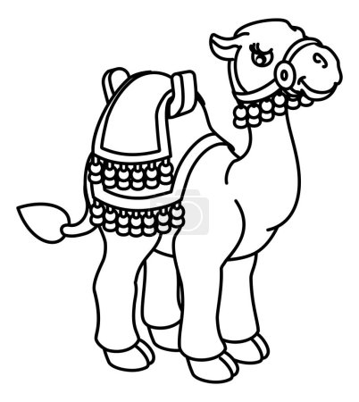 Téléchargez les illustrations : Une illustration de personnage de dessin animé animal mignon chameau - en licence libre de droit