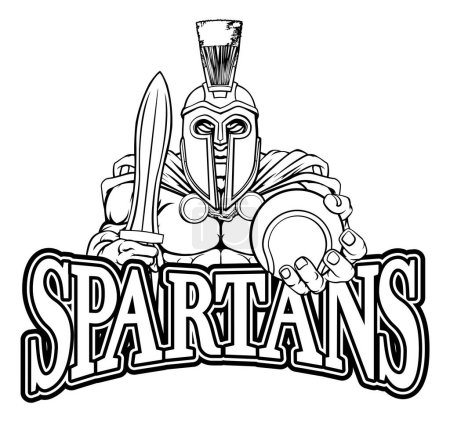 A Spartan or Trojan warrior Tennis sports mascot holding a ball