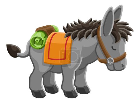 A donkey cute animal cartoon character illustration