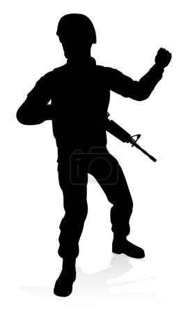 Photo for Military army soldier armed forces man detailed silhouette - Royalty Free Image