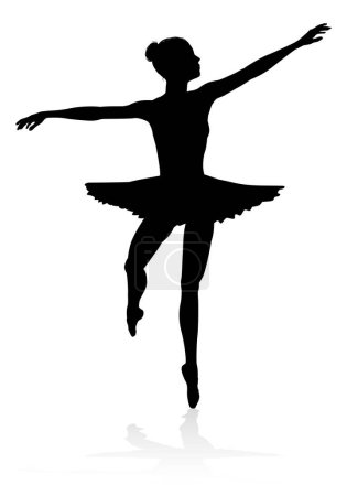 Téléchargez les illustrations : Une silhouette détaillée de haute qualité d'un danseur de ballet dansant - en licence libre de droit