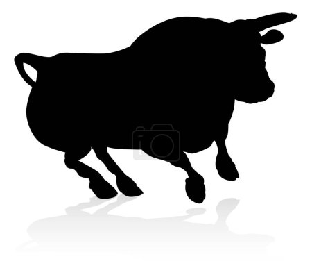Ilustración de A high quality detailed bull male cow cattle animal silhouette - Imagen libre de derechos