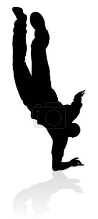 A male street dance hip hop dancer in silhouette