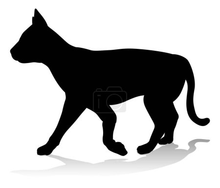 Téléchargez les illustrations : Une silhouette animale d'un chat de compagnie - en licence libre de droit
