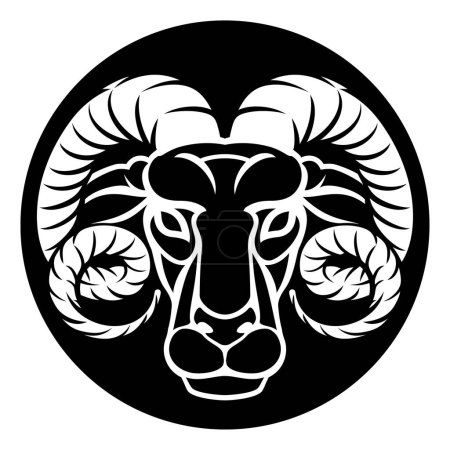 Illustration for An Aries ram horoscope astrology zodiac sign icon - Royalty Free Image
