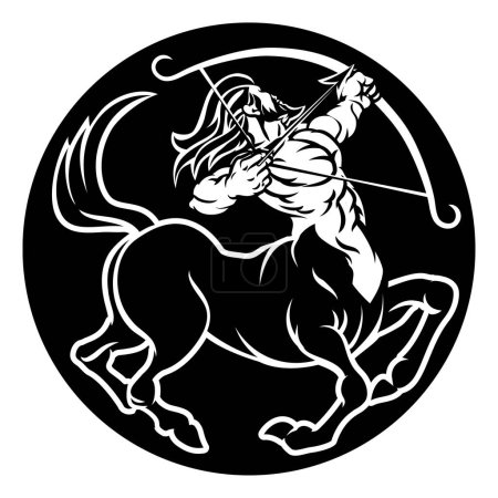Téléchargez les illustrations : Un archer centaure Sagittaire horoscope astrologie signe du zodiaque symbole - en licence libre de droit