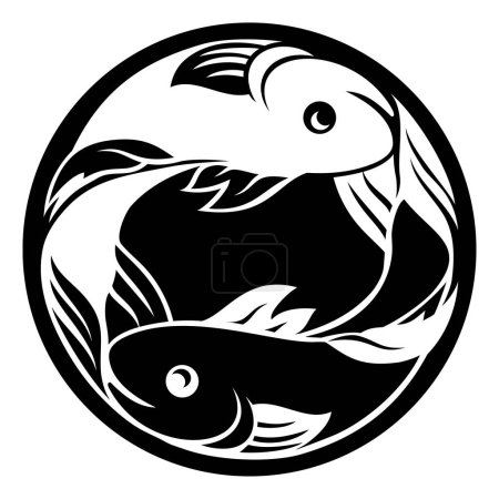 Illustration for Pisces fish horoscope astrology zodiac sign icon - Royalty Free Image