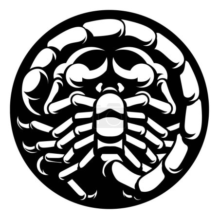 Illustration for A Scorpio scorpion horoscope astrology zodiac sign icon - Royalty Free Image