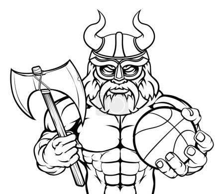 Téléchargez les illustrations : Mascotte de sport de gladiateur guerrier viking - en licence libre de droit