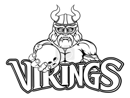A Viking warrior gladiator bowling sports mascot