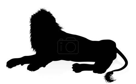 Photo for A male lion safari animal in silhouette - Royalty Free Image