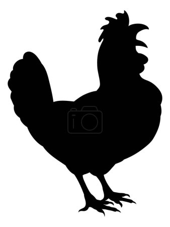 A farm animal silhouette of a chicken or rooster