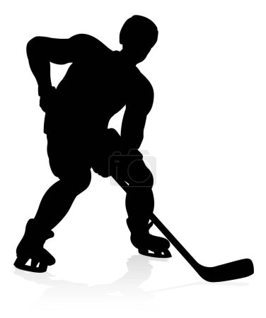 Una silueta detallada jugador de hockey ilustración deportiva