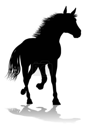 Ein Pferd Tier detaillierte Silhouette Grafik