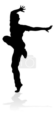 Photo for A male street dance hip hop dancer in silhouette - Royalty Free Image