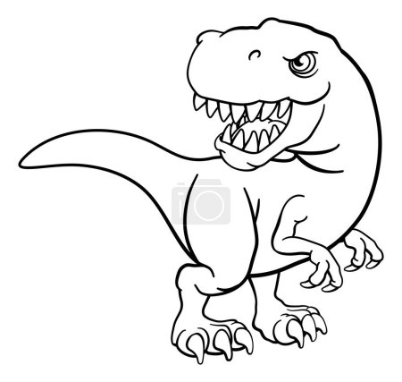 Illustration for A T Rex Tyrannosaurus dinosaur cartoon character - Royalty Free Image