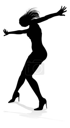 Eine Tänzerin tanzt in Silhouette