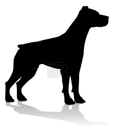 Illustration for A detailed animal silhouette of a pet dog - Royalty Free Image