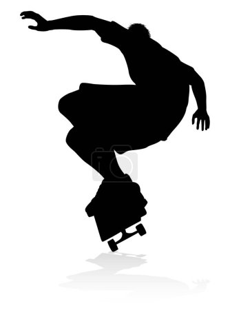 Sehr hochwertige und detailreiche Skateboarder-Silhouette