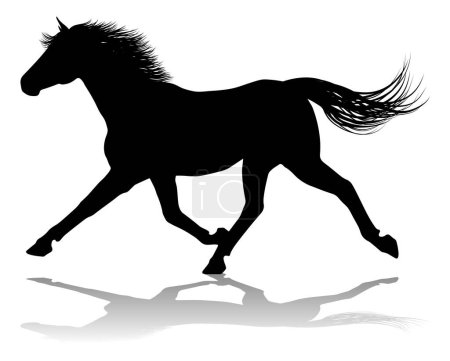 Un cheval animal silhouette détaillée graphique