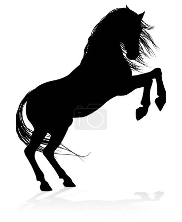 Un caballo de alta calidad muy detallado en silueta