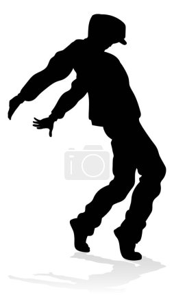 Un danseur de street dance hip hop masculin en silhouette
