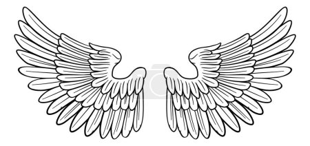 Ilustración de Un par de alas posiblemente pertenecientes a un ángel o águila u otro pájaro - Imagen libre de derechos