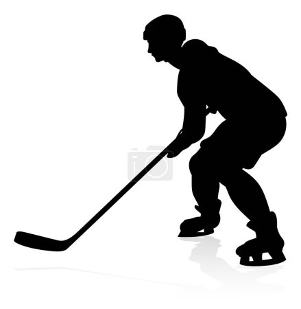 Eine detaillierte Silhouette Hockeyspieler Sport Illustration