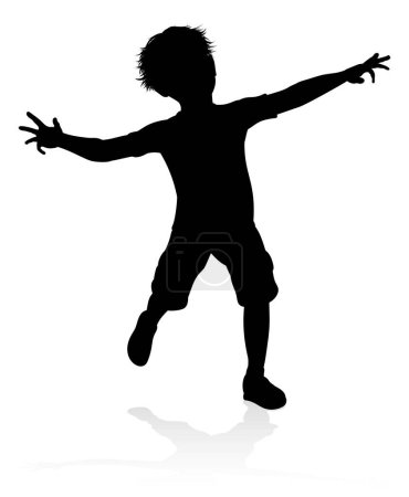 Illustration for A high quality detailed silhouette of kid or child - Royalty Free Image