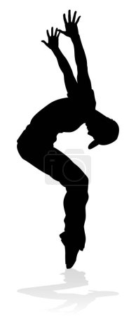 Un bailarín de hip hop de baile callejero masculino en silueta
