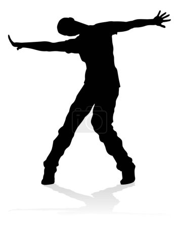 ein männlicher Streetdance Hip Hop Tänzer in Silhouette