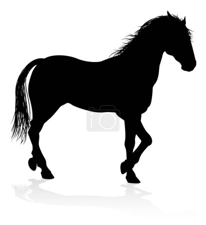 Illustration for A high quality very detailed horse in silhouette - Royalty Free Image