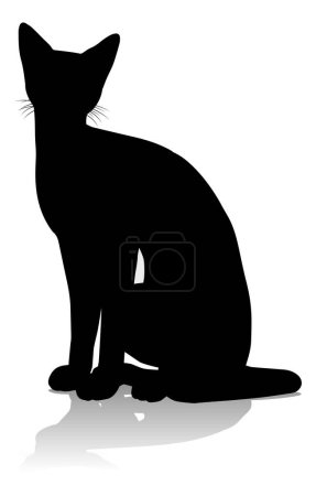Un gato silueta animal de compañía gráfico detallado