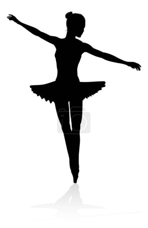 Ilustración de Una silueta detallada de alta calidad de una bailarina de ballet bailando - Imagen libre de derechos