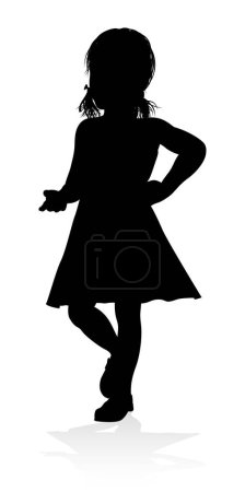 Illustration for A high quality detailed silhouette of kid or child - Royalty Free Image