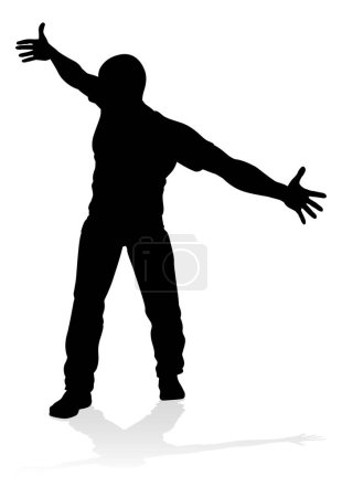 Un danseur de street dance hip hop masculin en silhouette
