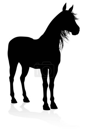 Ilustración de Un caballo de alta calidad muy detallado en silueta - Imagen libre de derechos