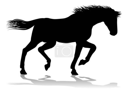 Téléchargez les illustrations : Un cheval animal silhouette détaillée graphique - en licence libre de droit