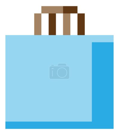 Shopping bag 8 bit icon in a pixel 8 bit video game art style